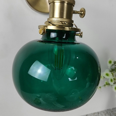 Japanese Style Creative Brass Glass Vanity Lights for Bedroom and Bathroom