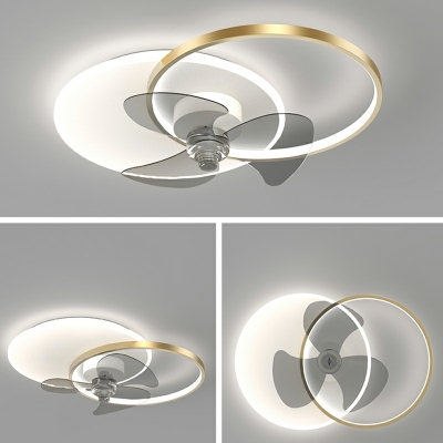 LED Round Ceiling Fans Light Contemporary Basic for Kid's Room