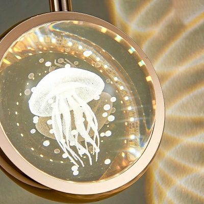 LED Translucent Crystal Hanging Lamp with Three Gears for Bedroom