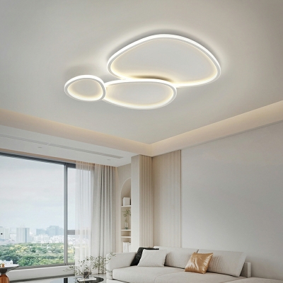 Modern Minimalist Cream Style Ceiling Lamp in White for Bedroom and Living Room