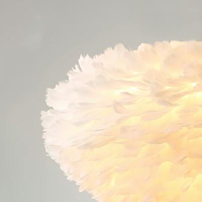 Modern Romantic Girly Feather Chandelier for Bedroom and Living Room