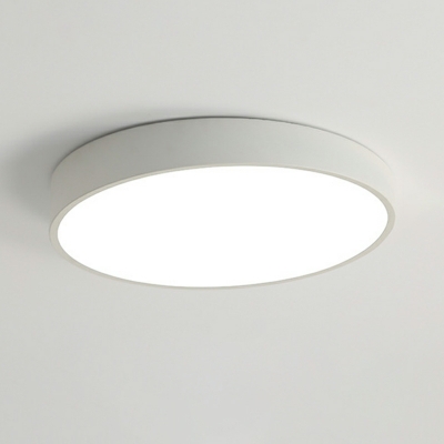 Modern Simple Slim Round LED Flushmount Ceiling Light in White for Bedroom