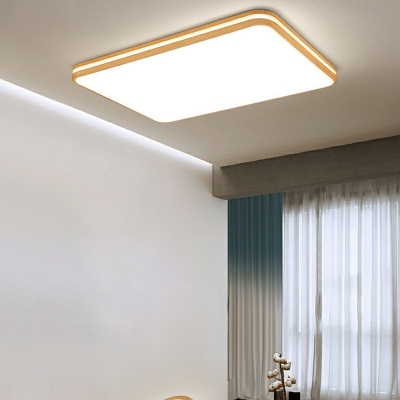 Nordic Minimalist Wooden Art LED Ceiling Lamp for Bedroom and Living Room