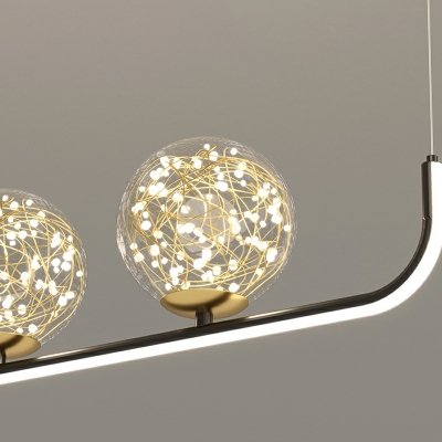 4 Light Minimalist Style Ball Shape Metal Multi Pendant Light