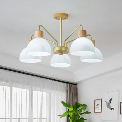 5 Light Minimalist Style Dome Shape Metal Pendant Light Fixtures