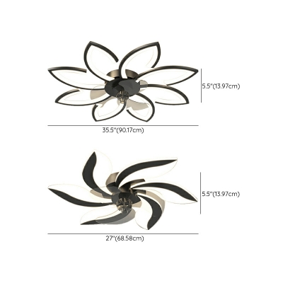 8 Light Minimal Style Flower Shape Metal Flush Ceiling Light Fixtures