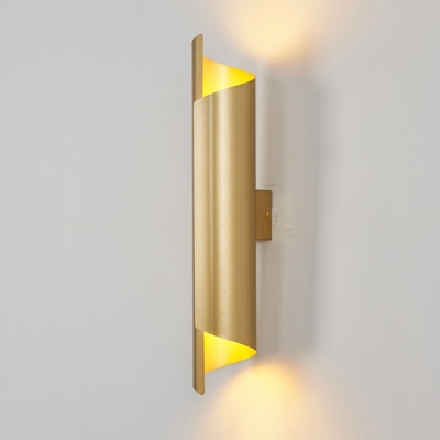 Cylindrical Metal Sconce Light Fixtures Minimalism for Living Room