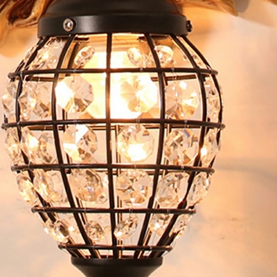 Globe Crystal Wall Mounted Light Fixture Modern for Living Room