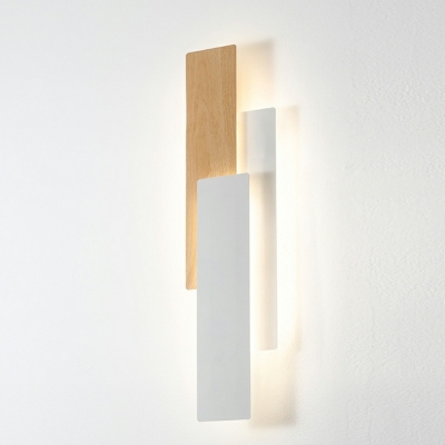 Modern LED Wall Sconce Lighting with Liner Metal Shade for Bedroom and Study