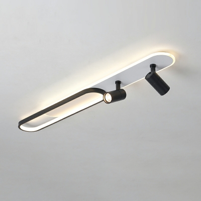 Modern Minimalist Strip LED Track Ceiling Light with Spotlights for Bedroom and Dining Room