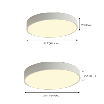 Modern Simple Slim Round LED Flushmount Ceiling Light in White for Bedroom