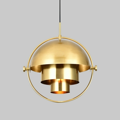 Nordic Creative Metal Round Single Pendant for Dining Room and Bedroom
