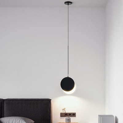 Nordic Minimalist Round Acrylic LED Pendant Light for Bedroom