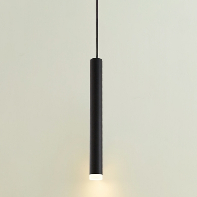 Simple LED White Light Pendant Light with Long Cylindrical Shape for Bar and Restaurant
