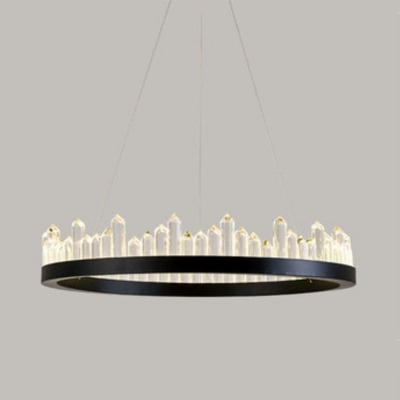 1 Light Minimalist Style Circle Shape Metal Ceiling Pendant Light