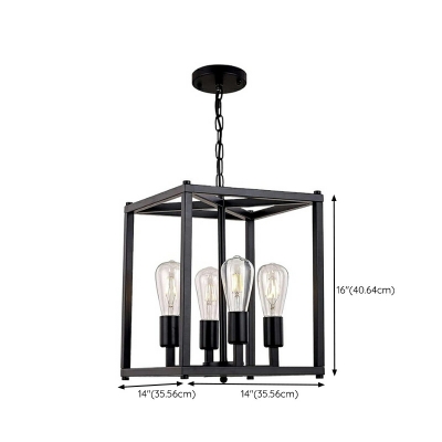 5 Lights Industrial Style Retro Iron Frame Chandelier for Restaurant and Bar
