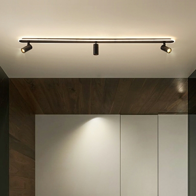 Modern Minimalist Track Ceiling Light with Spotlights for Bedroom and Dining Room