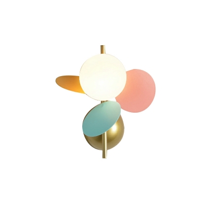 Nordic Creative Macaron Color Wall Lamp with Glass Shade for Children's Room