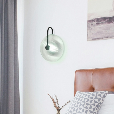 Nordic Creative Round Water Pattern Glass Wall Lamp for Bedroom and Bathroom