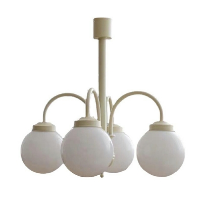 White Chandelier Pendant Light Minimalism with Shade for Living Room