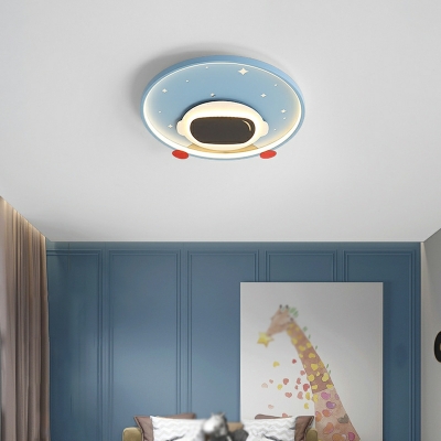 1 Light Minimalism Style Circle Shape Metal Ceiling Flush Mount Light