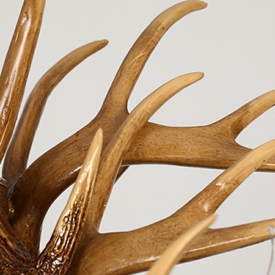American Retro Creative Antler Resin Chandelier for Living Room and Dining Room