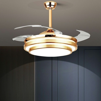 Led Minimalism Ceiling Mounted Light Fans Drum for Living Room
