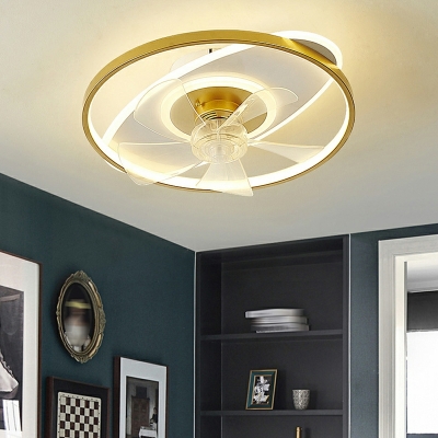 LED Simple Round Ceiling Mounted Fan Lightt for Bedroom and Living Room