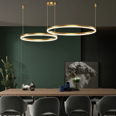 Nordic Creative Multi-layer Ring Acrylic Chandelier for Duplex Buildings and Restaurants
