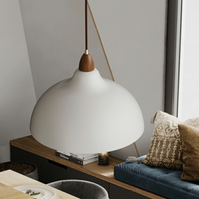 Nordic Minimalist Log Style Hanging Lamp in White for Bedroom and Bar
