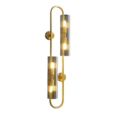 Simple Glass Tube Wall Lamp Modern Creative Copper Wall Lamp for Bedroom