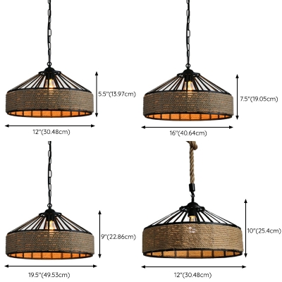 1 Light Industrial Style Cage Shape Metal Hanging Ceiling Lights