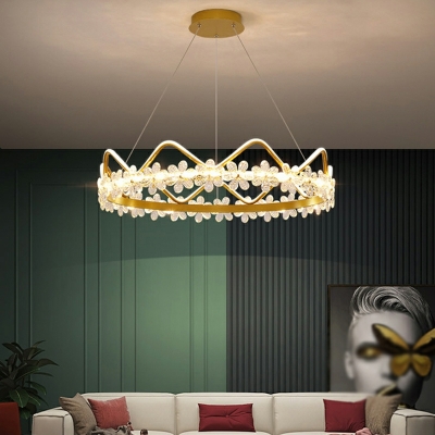 2 Light Minimalist Style Crown Shape Metal Pendant Lighting Fixtures