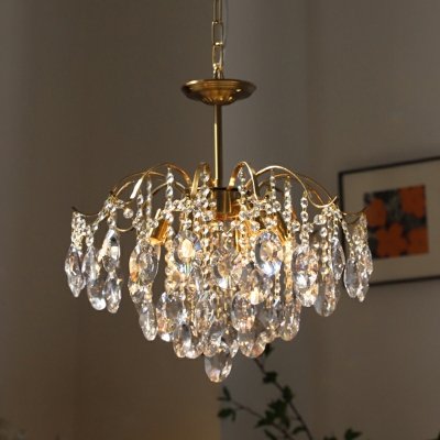6 Lights French Romantic Crystal Chandelier for Dining Room and Bedroom