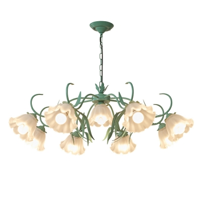 9 Light Minimalist Style Flower Shape Metal Chandelier Lighting Fixtures
