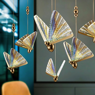 Butterfly Modern Pendant Lighting Fixtures LED for Bedroom