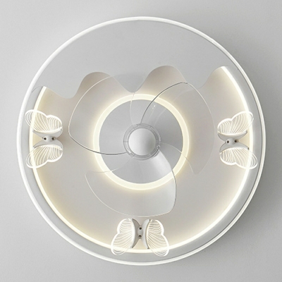 Modern Simple Butterfly Decoration LED Fan Light for Bedroom and Living Room