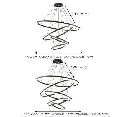Nordic Creative LED Multi-layer Ring Chandelier for Dining Room and Living Room