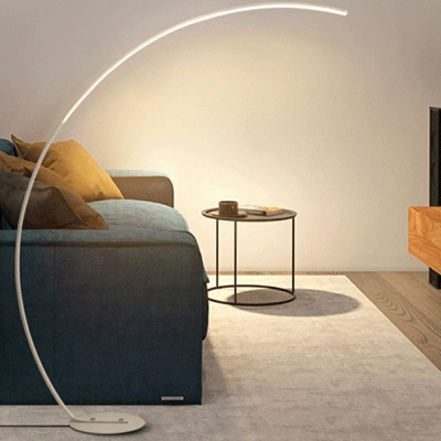 Nordic Minimalist Line LED Stepless Dimming Floor Lamp for Bedroom