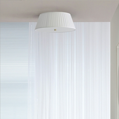 Traditional Fabric Shade Flushmount Ceiling Light for Bedroom and Dining Room