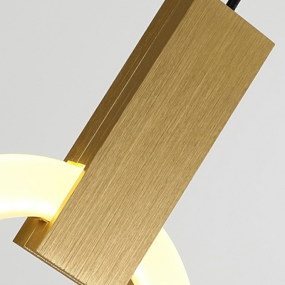 1 Light Minimalist Style Ring Shape Metal Pendant Light Fixtures