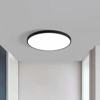 1 Light Minimalist Style Round Shape Metal Flush Mount Lighting Fixtures