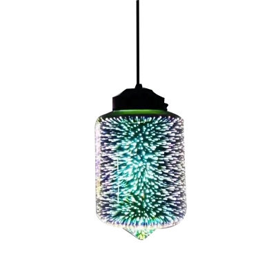 Nordic Creative Art Stained Glass Hanging Lamp for Bars and Restaurants