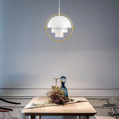 Nordic Creative Metal Round Single Pendant for Dining Room and Bedroom