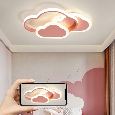 Nordic Creative Romantic LED Ceiling Light Fixture  in Pink for Bedroom