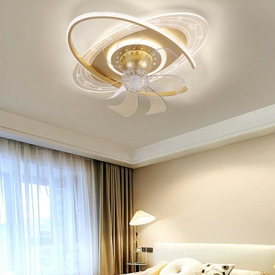 Simple LED Inverter Moving Head Star Ceiling Mounted Fan Light for Children's Room and Living Room