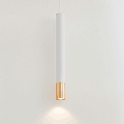 1 Light Minimalism Style Tube Shape Metal Hanging Ceiling Light