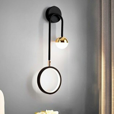 2 Light Minimalist Style Round Shape Metal Wall Sconce Lighting