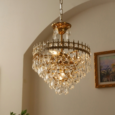 French Medieval Crown Crystal Chandelier for Living Room and Bedroom