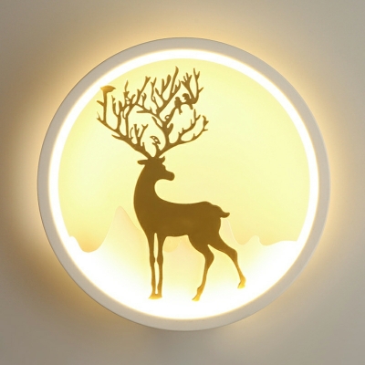 LED Metal Wall Mounted Light Fixture Minimalism Animal for Kid's Room